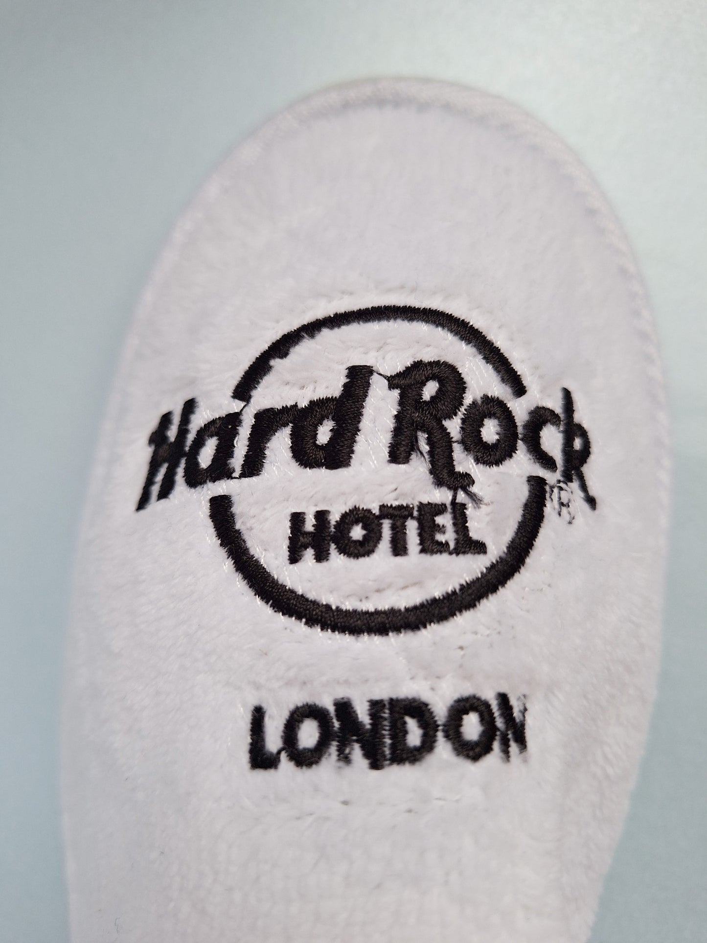 Hard Rock Hotel London Towelling Slippers - Close Up