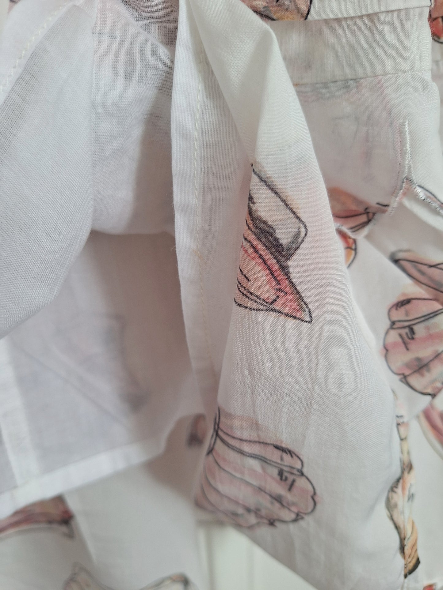 Never Fully Dressed Tiered Seashell Print Cotton Dress UK 10