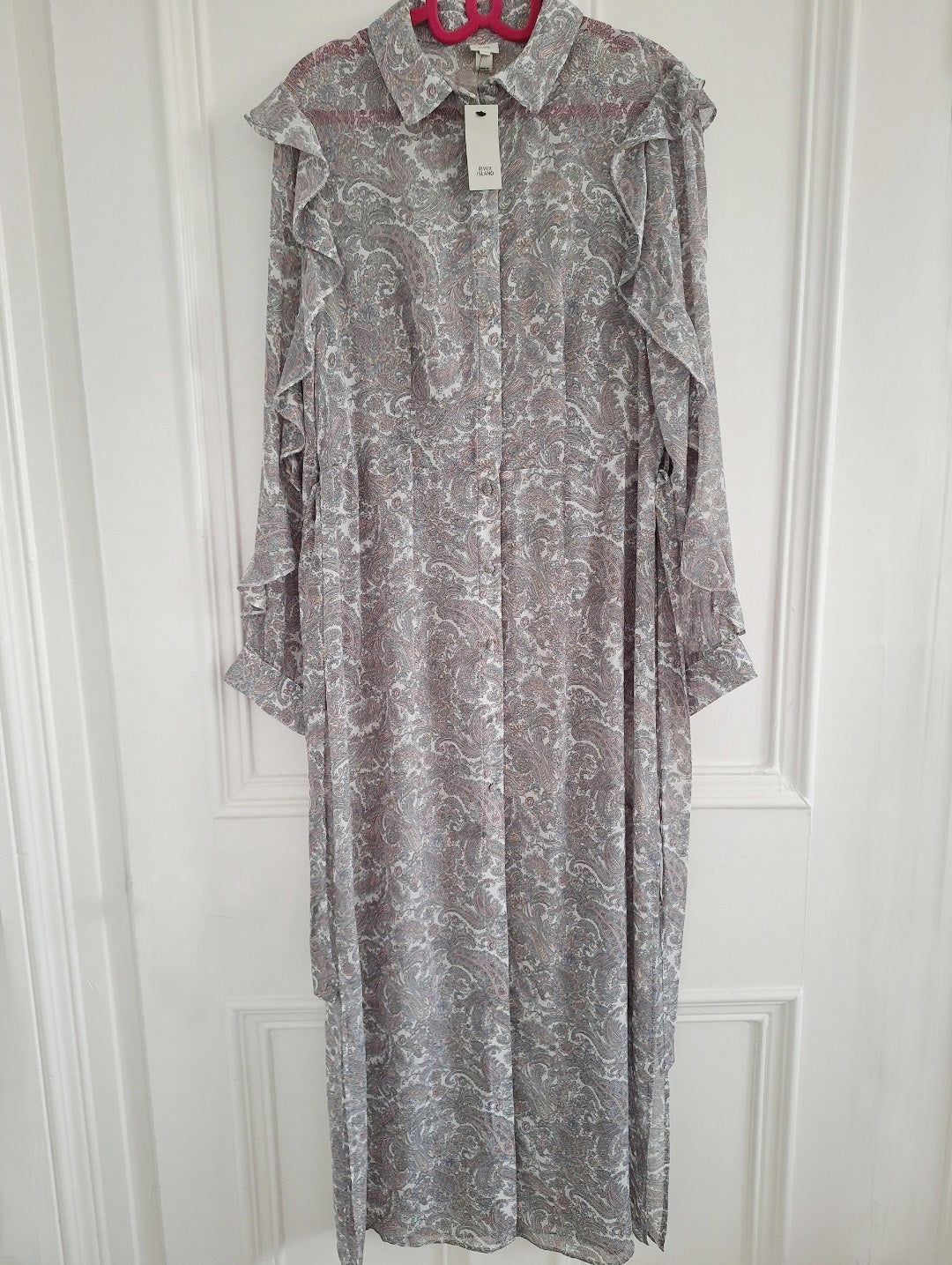 River Island Sheer Paisley Maxi Dress UK 16