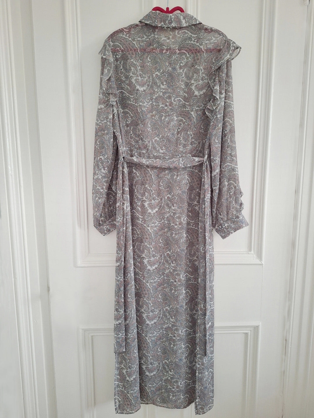 River Island Sheer Paisley Maxi Dress UK 16 - Back