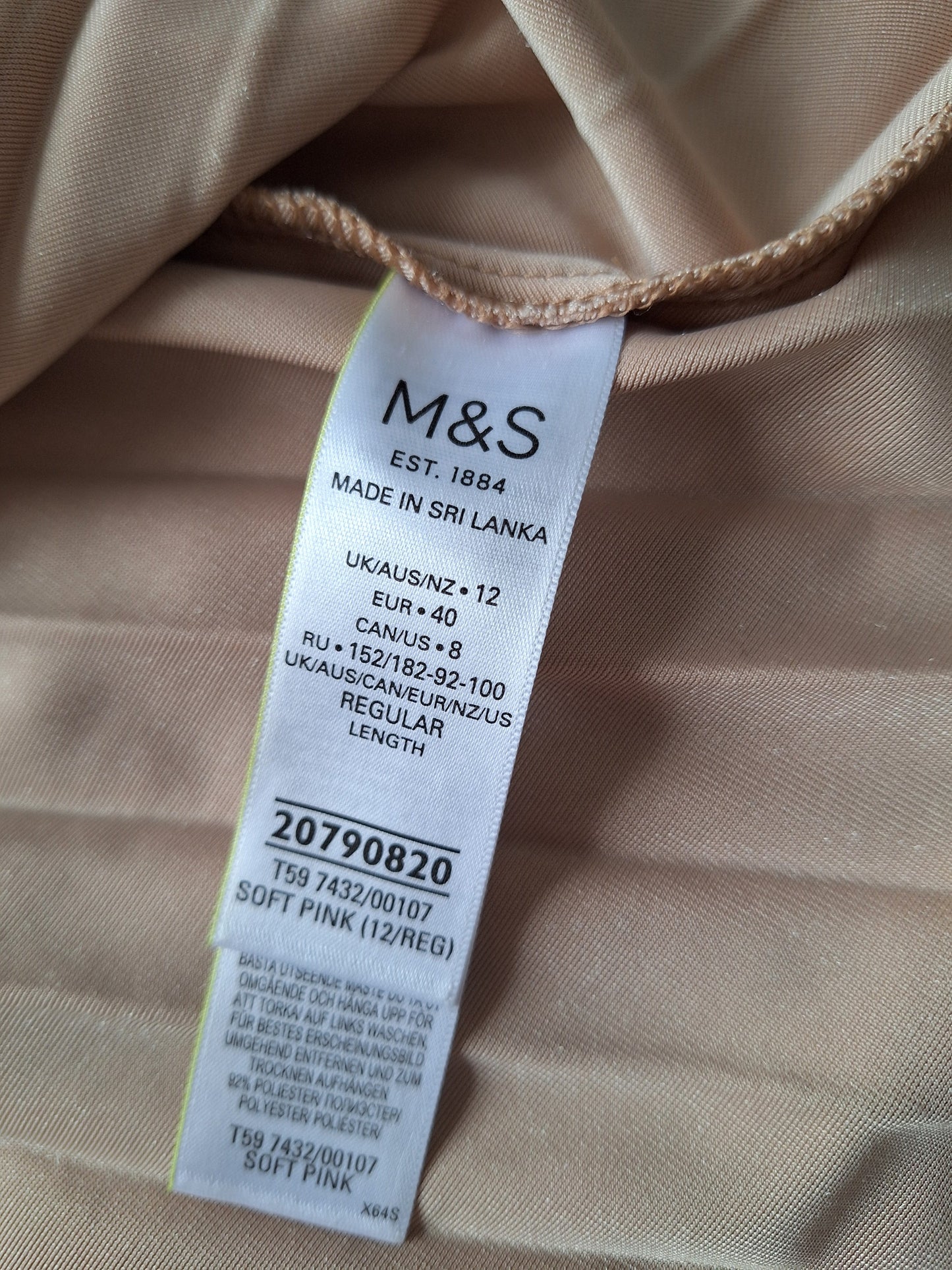 M&S Collection Soft Velvet Pleated Midi Skirt UK 12