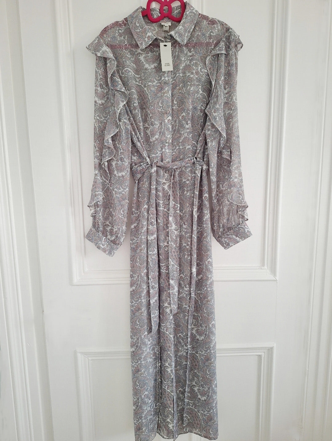 River Island Sheer Paisley Maxi Dress UK 16