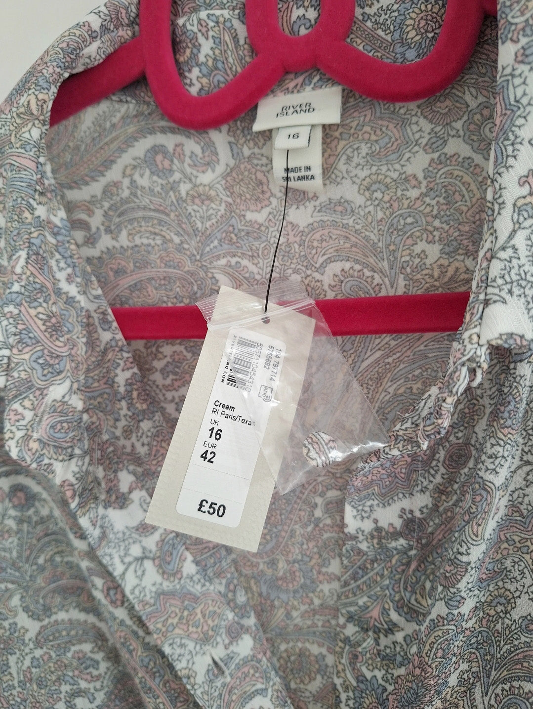 River Island Sheer Paisley Maxi Dress UK 16
